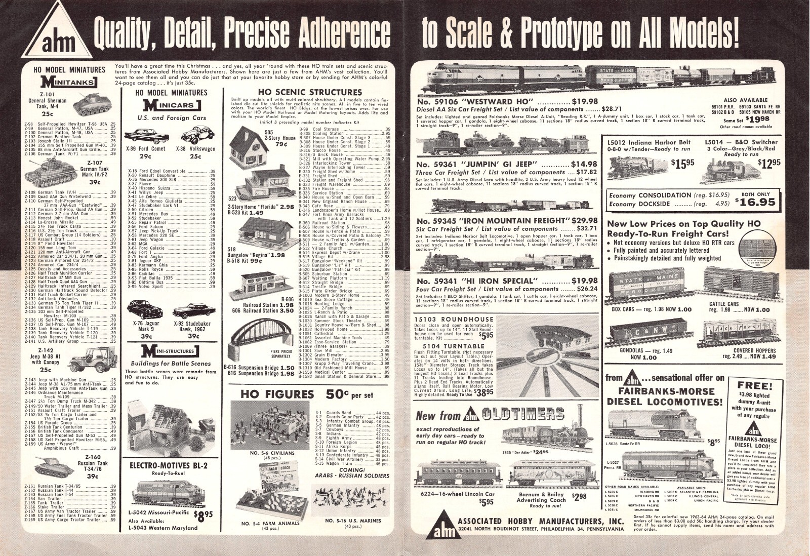AHM Associated Hobby Manufacturers Quality Scale Details Vtg Magazine Print Ad