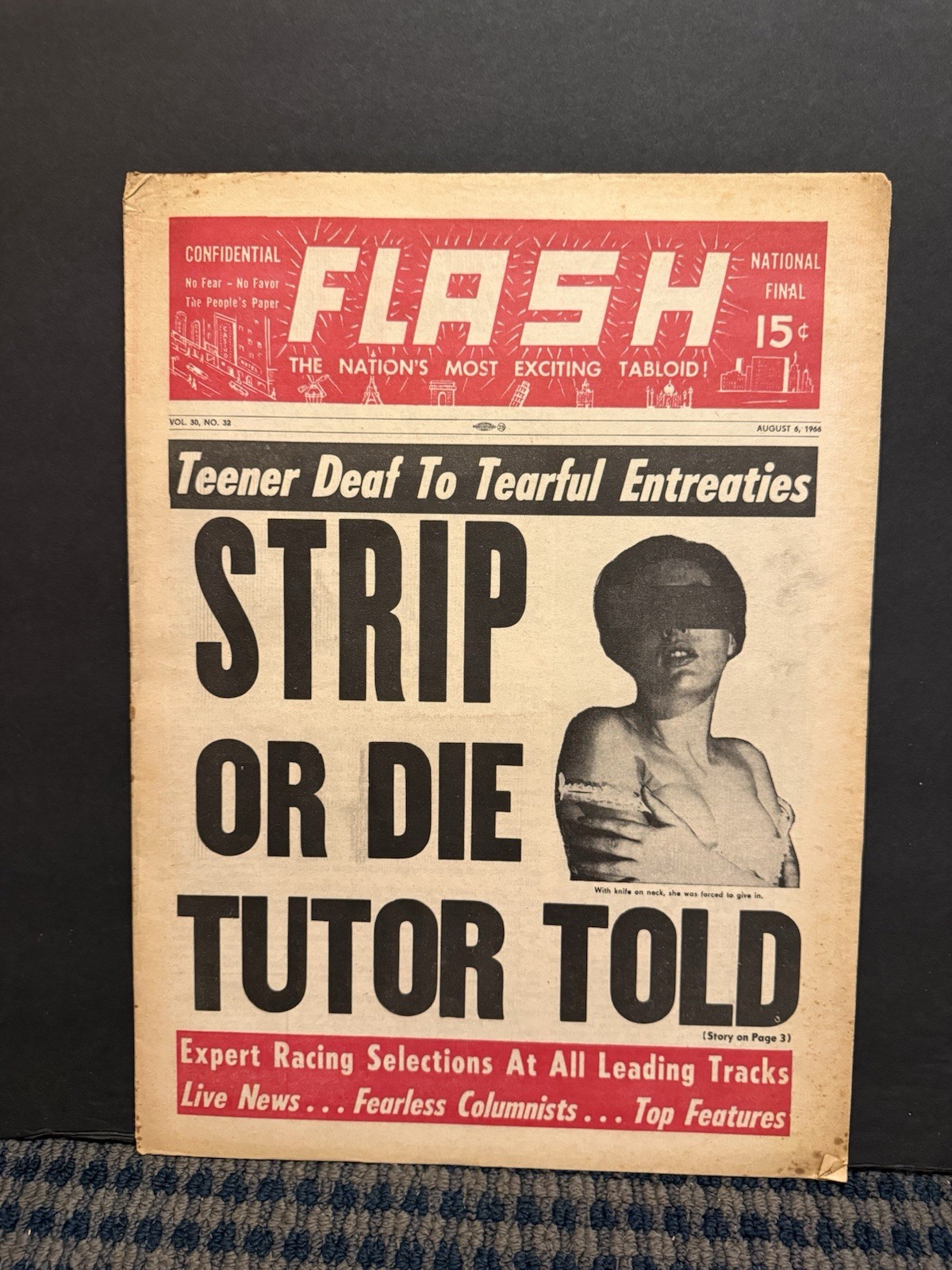 1966 Confidential Flash NewsPaper, Strip or Die Tutor Told  (VRN10/O)