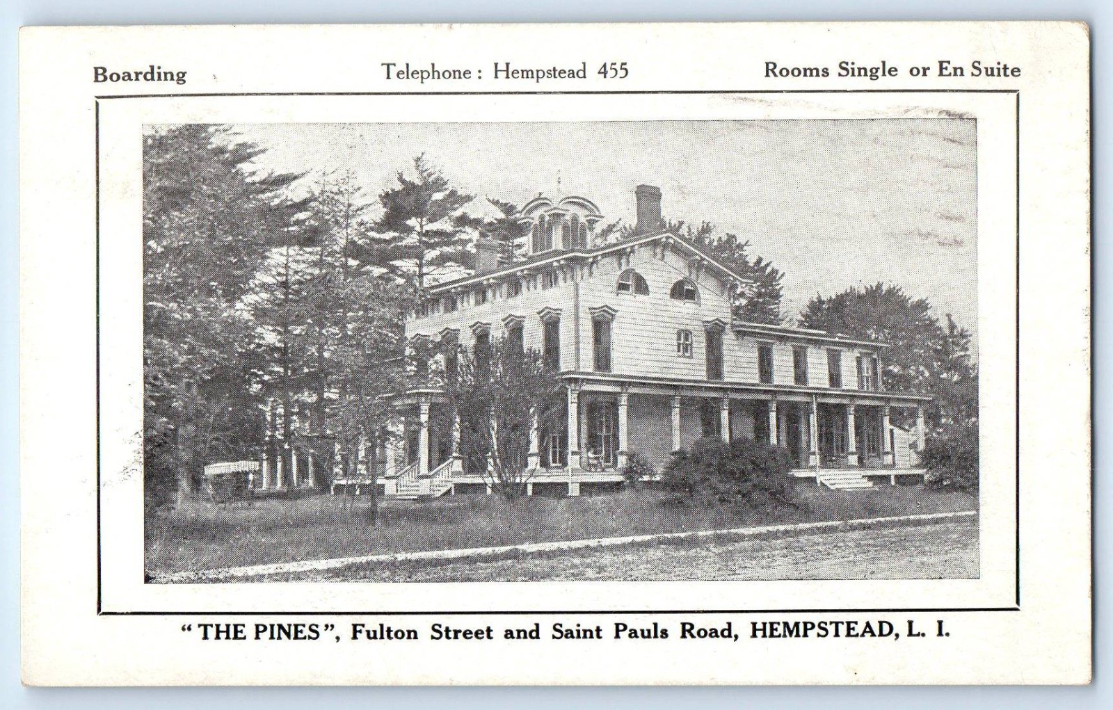 c1910s The Pines Fulton Street And Saint Pauls Hempstead Long Island NY Postcard