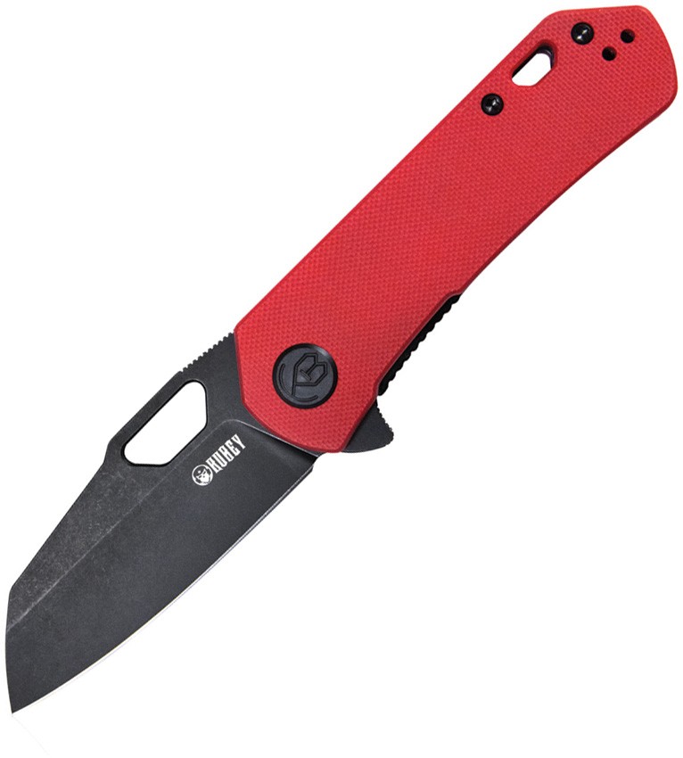 Kubey Duroc Linerlock Red G10 Folding AUS-10 Sheepsfoot Pocket Knife 332F