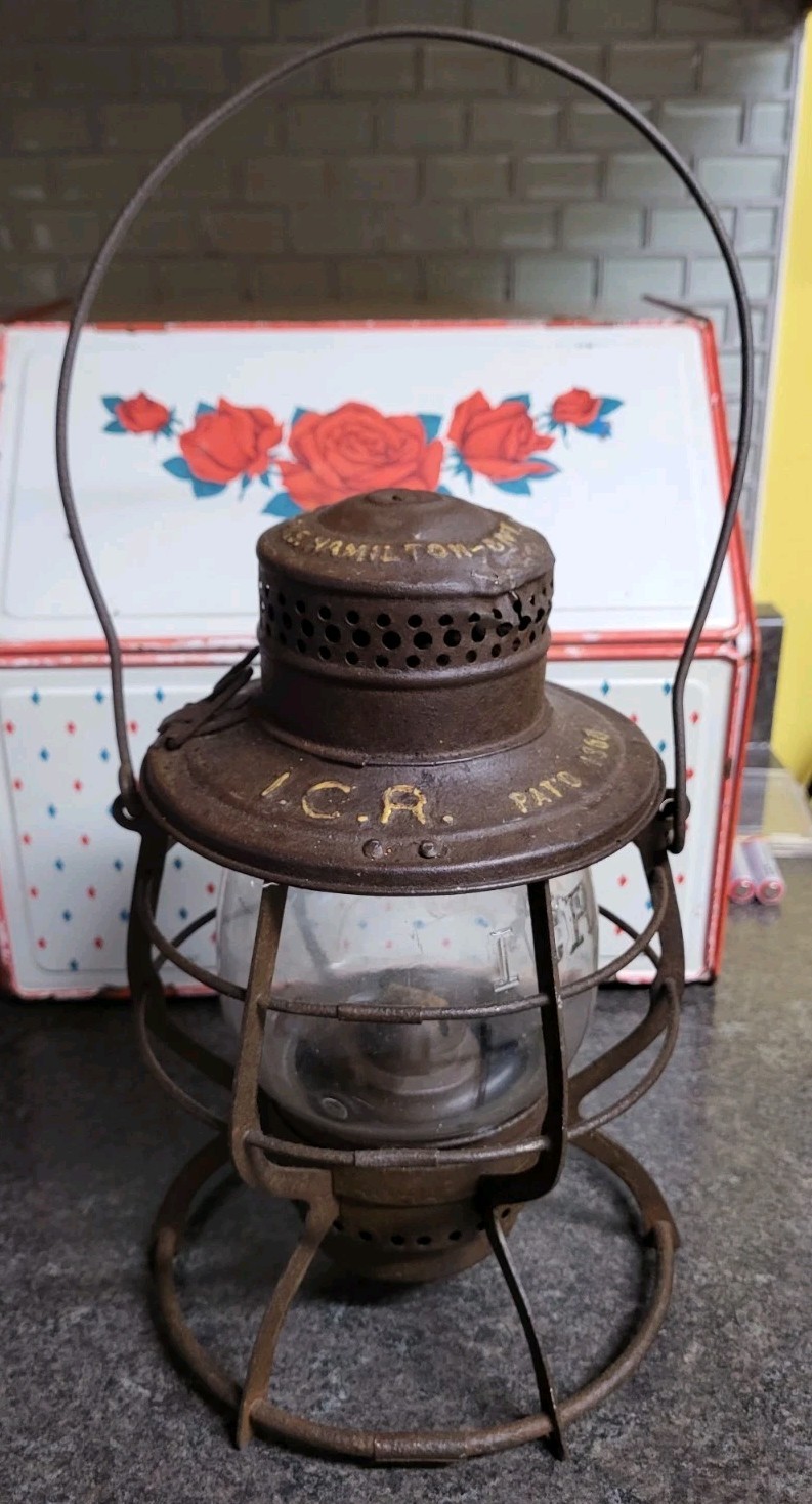 SCARCE Original 1908 Intercolonial Railway (ICR) Canada LAMP By ET Wright & Co. SCARCE Original 1908 Intercolonial Railway (ICR) Canada LAMP By ET Wright & Co.