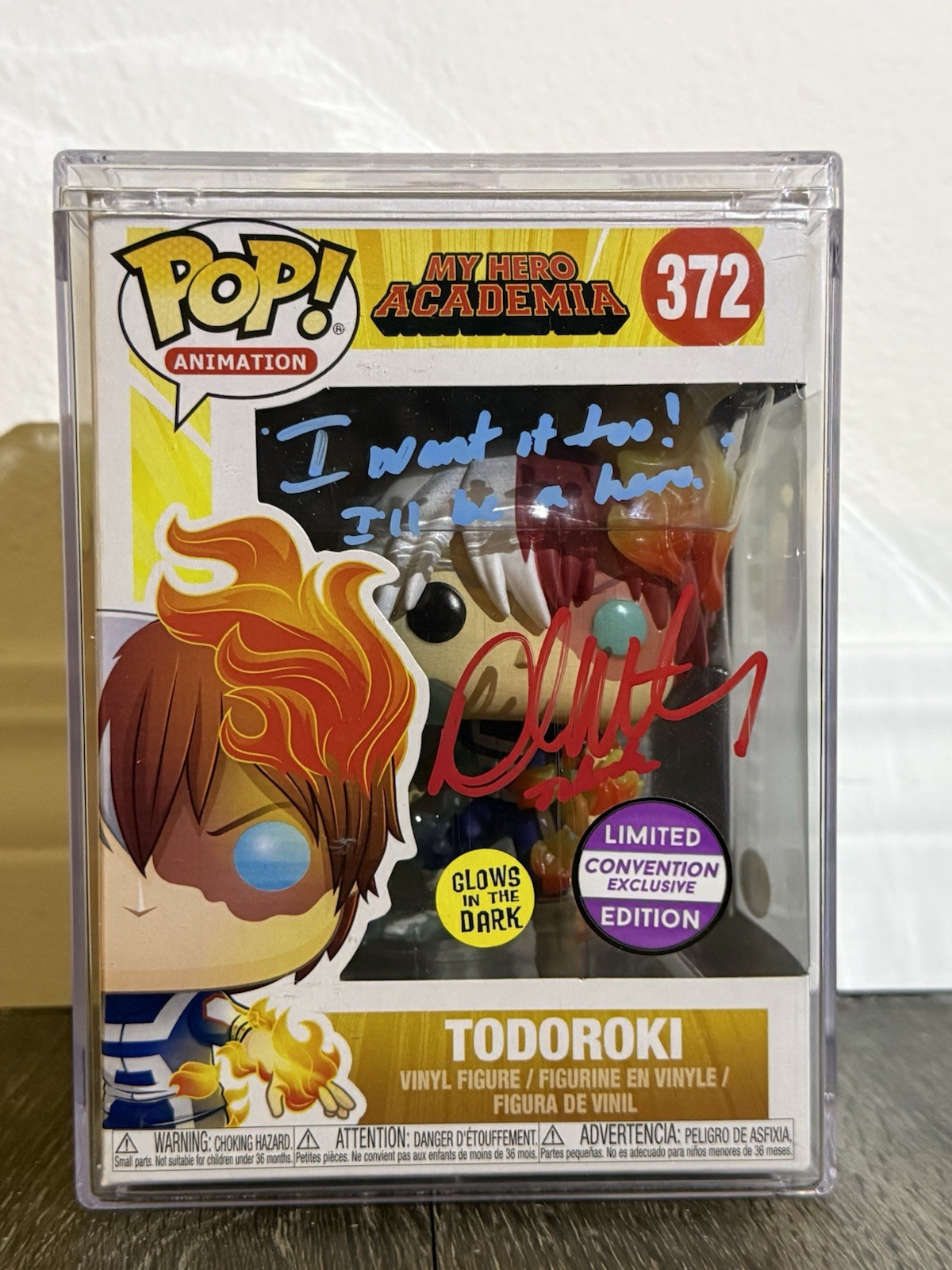 Signed Todoroki Funko Pop #372 GITD JSA Certified Auto w/ Quote My Hero Academia