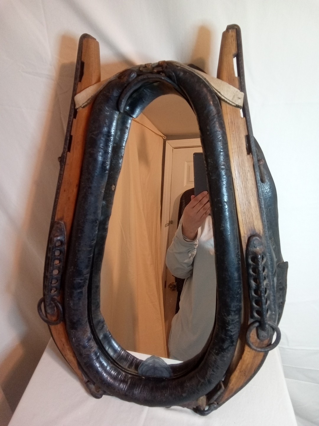 Antique Horse Collar Wall Mirror  Western Art Rustic Decor