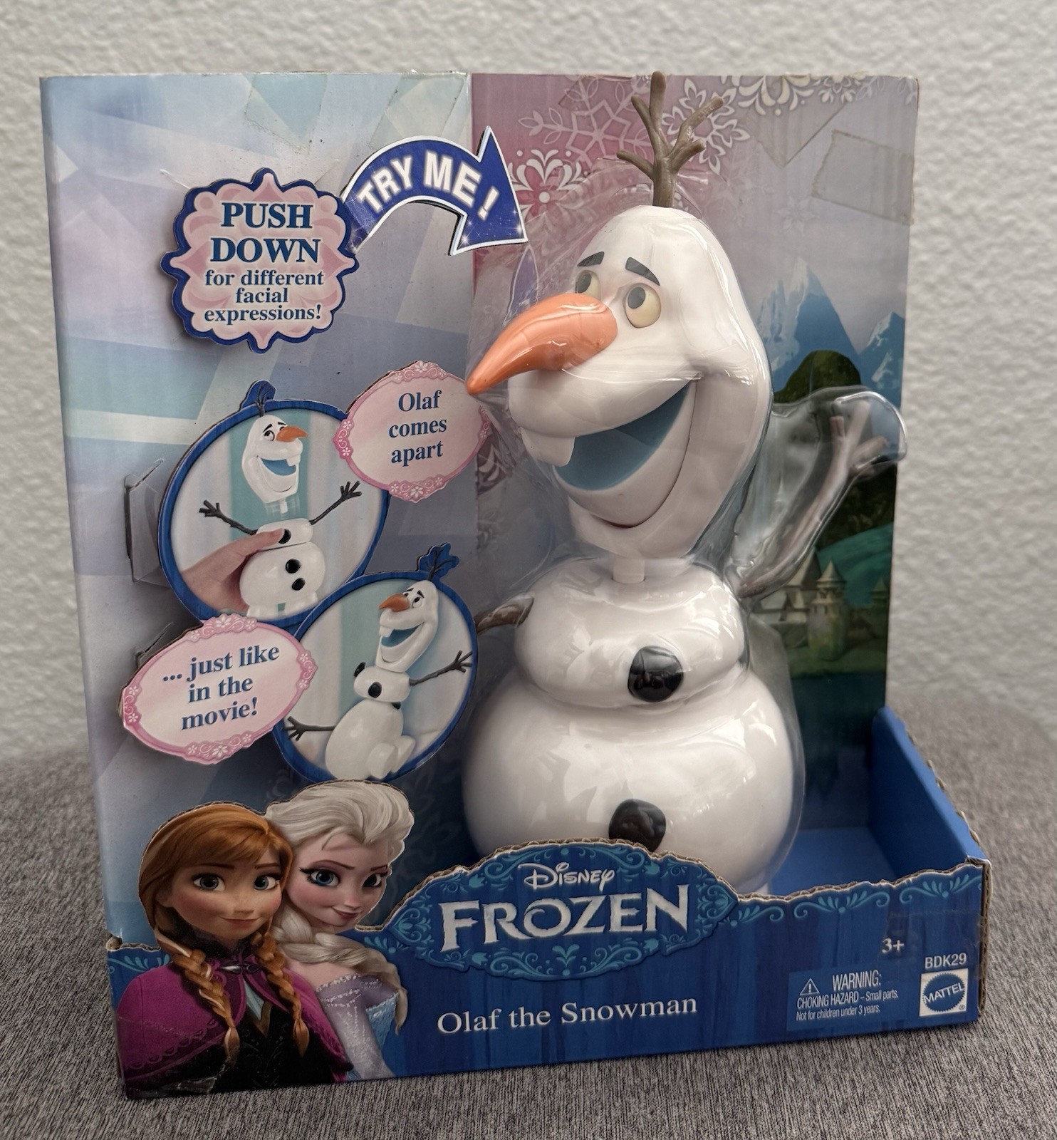 DISNEY'S FROZEN OLAF THE SNOWMAN PULL APART MATTEL 2013 TOY ~ 