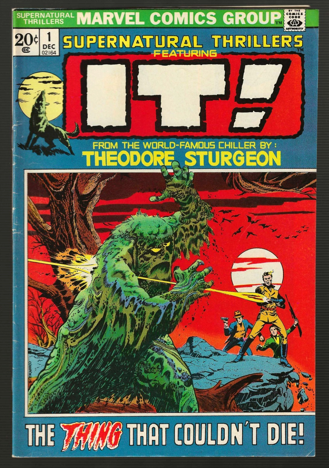 Supernatural Thrillers Featuring IT # 1 (6.0) Marvel 20c Bronze-Age Horror  💀