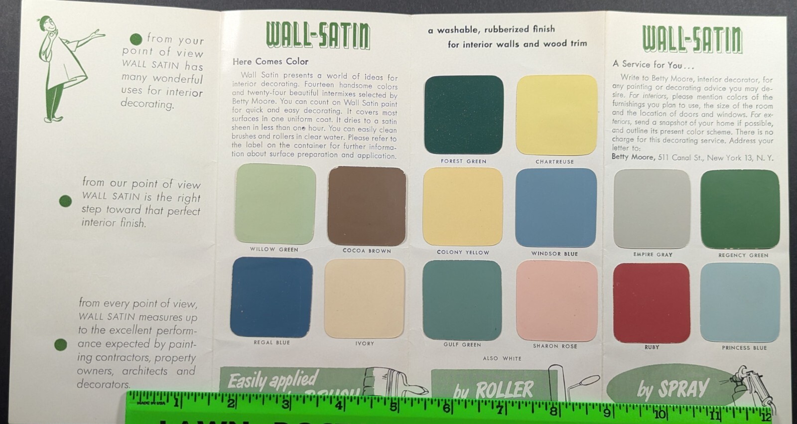 Vintage Moore's Paint Varnish Enamels Sample Foldout Brochure