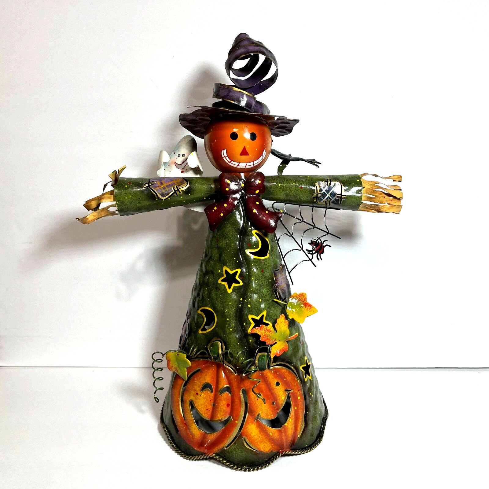 Halloween Scarecrow Witch Jack O Lanterns Metal Figurine