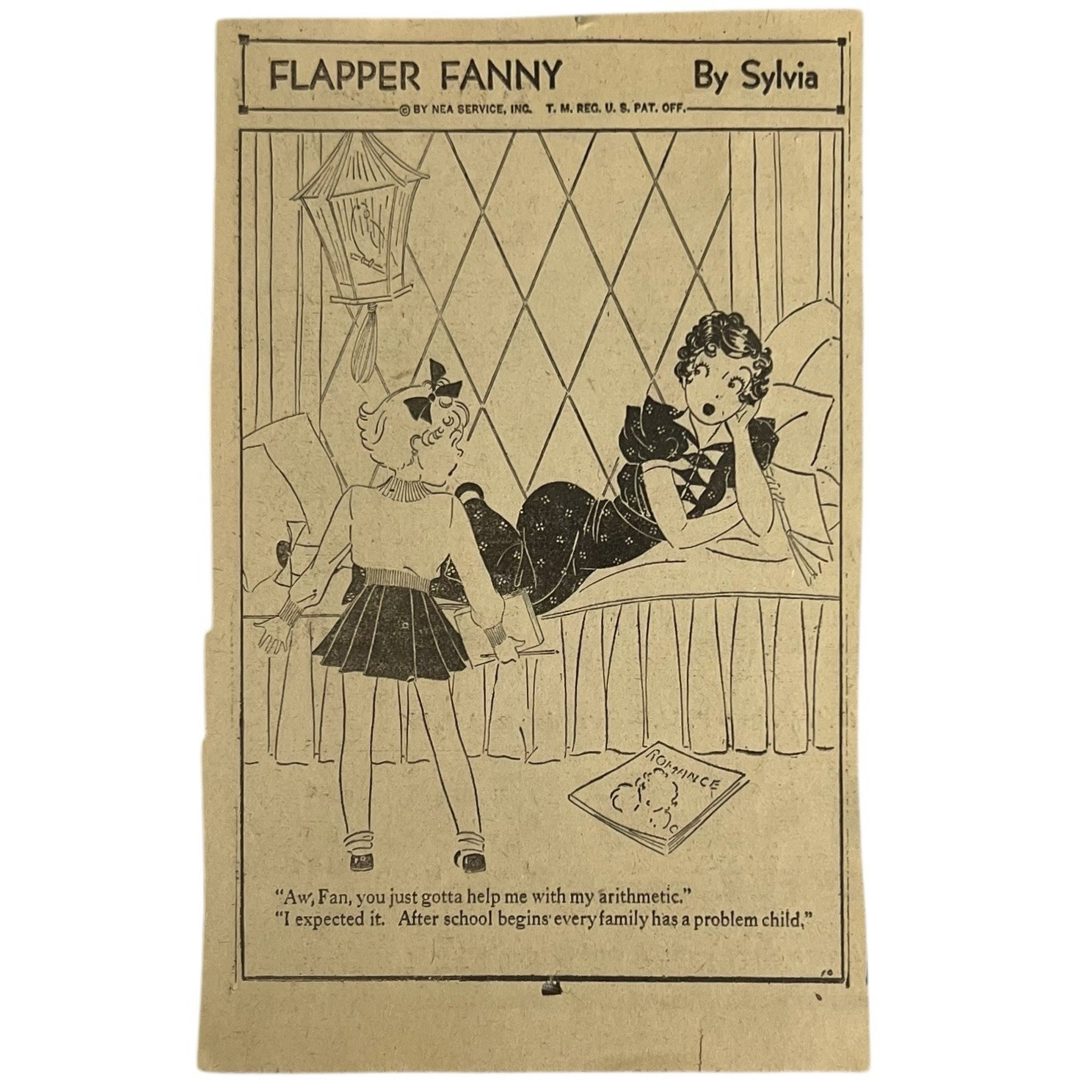 Vtg 1920\'s Flapper Fanny Newspaper Cartoon by Sylvia NEA Comic Art 6\