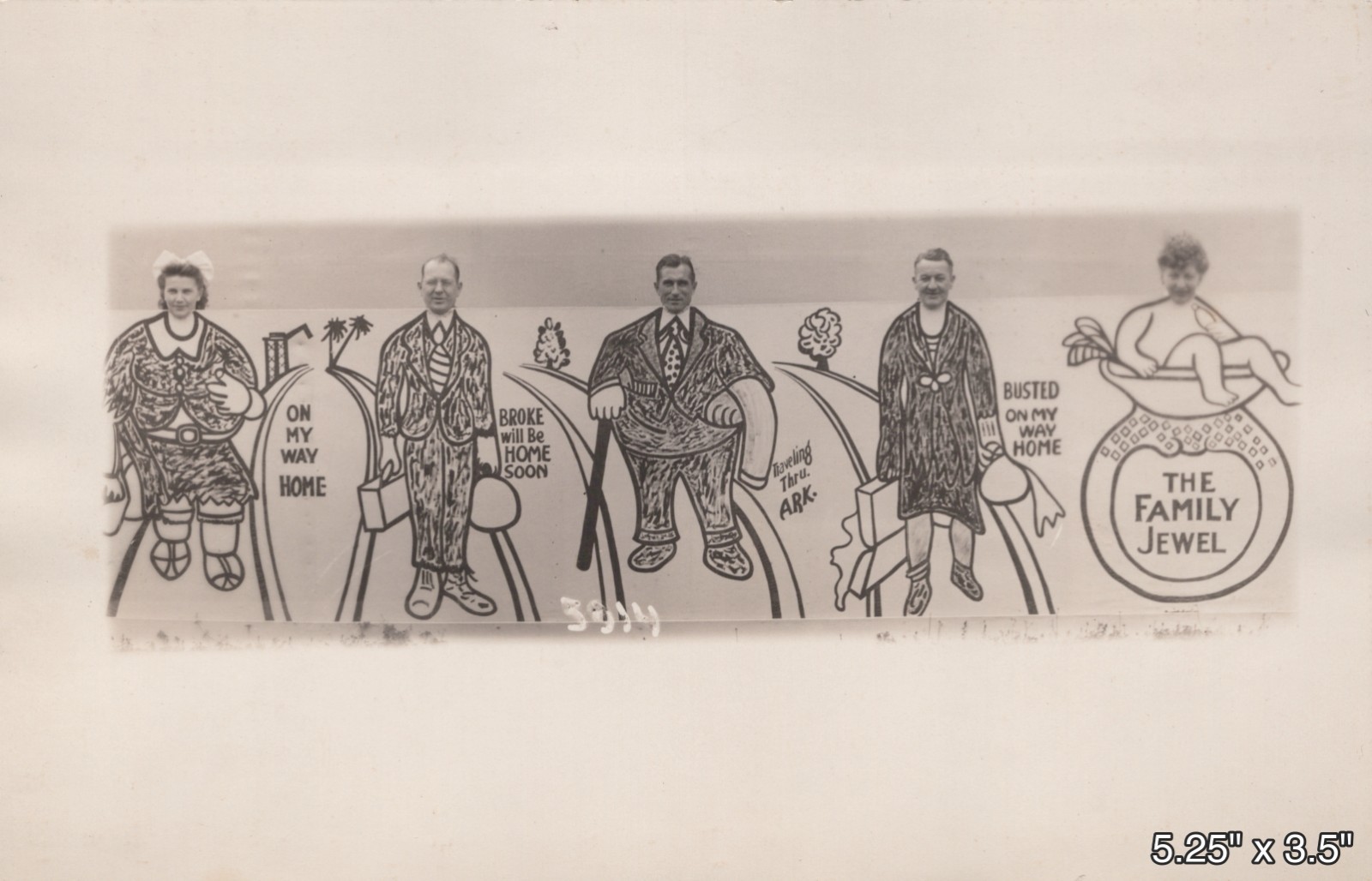 RPPC Standee Cut Out Heads Carnival Comic Novelty Family Cutout VINTAGE PHOTO