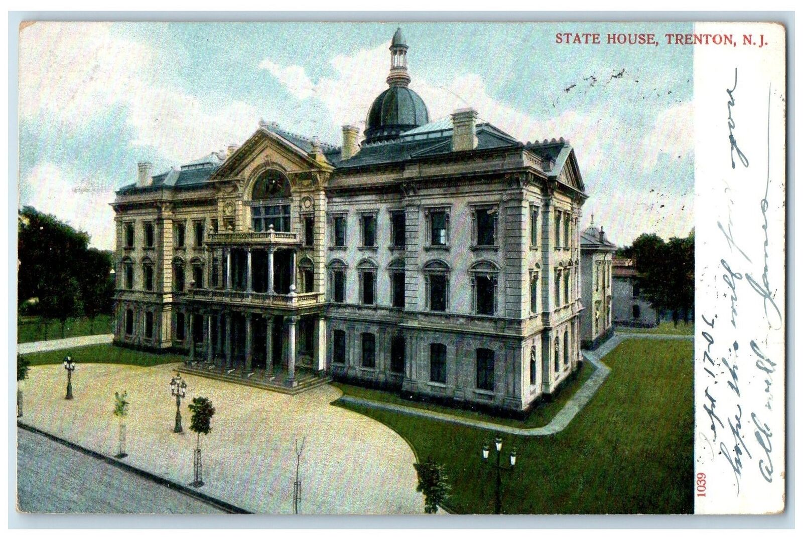 1906 State House Building Tower Entrance Roadside Trenton New Jersey NJ Postcard