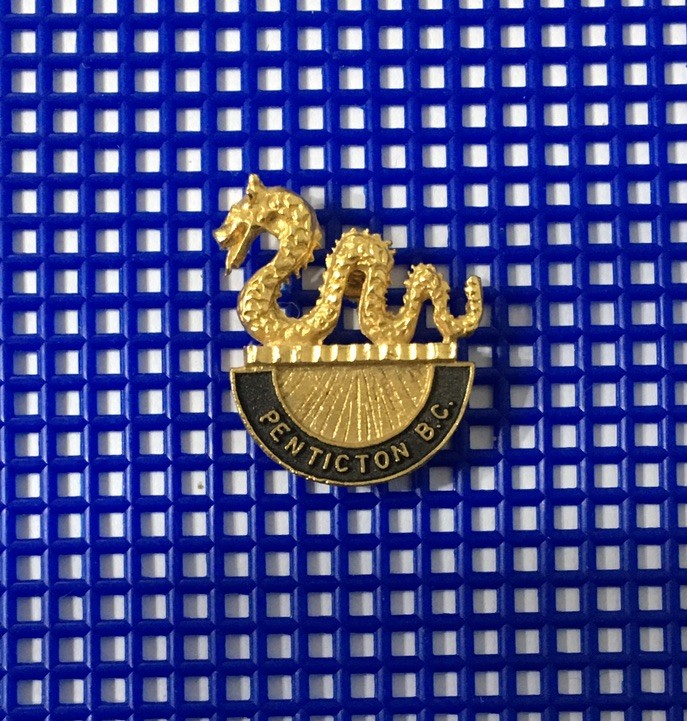 Vintage PENTICTON BC Dragon British Columbia Canada Travel Souvenir Pin