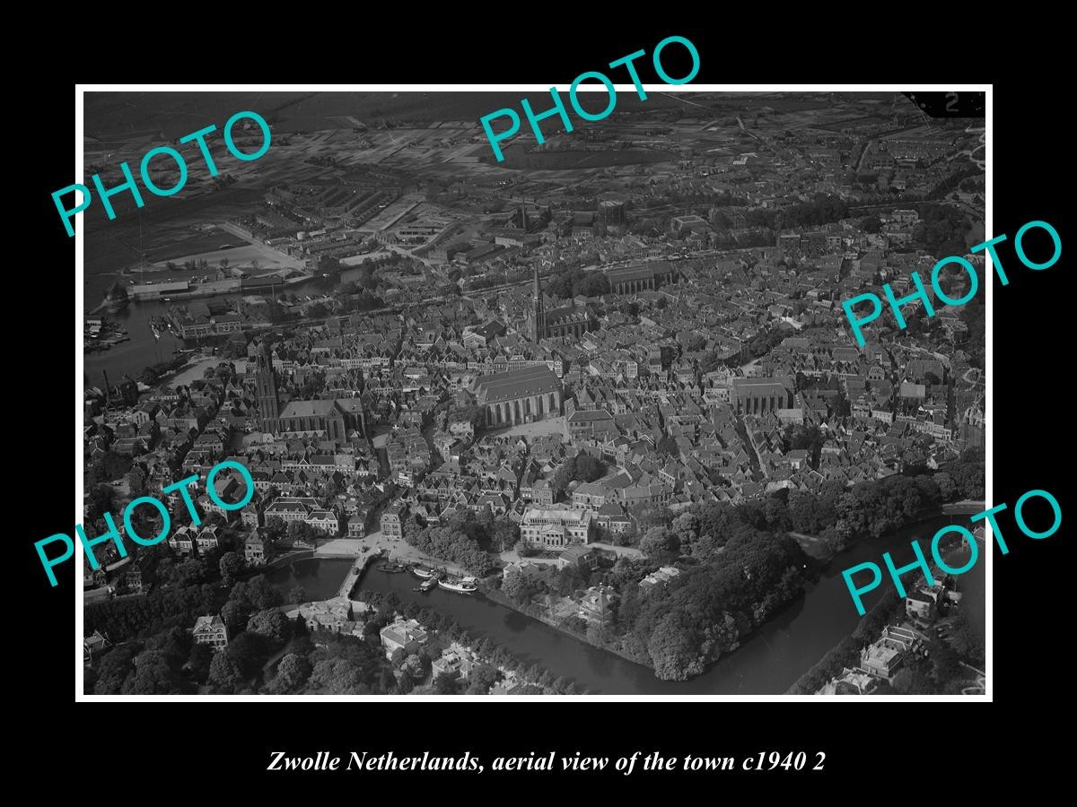 Zwolle Netherlands Holland Town Aerial View c1940 3 Old Large Historic Photo
