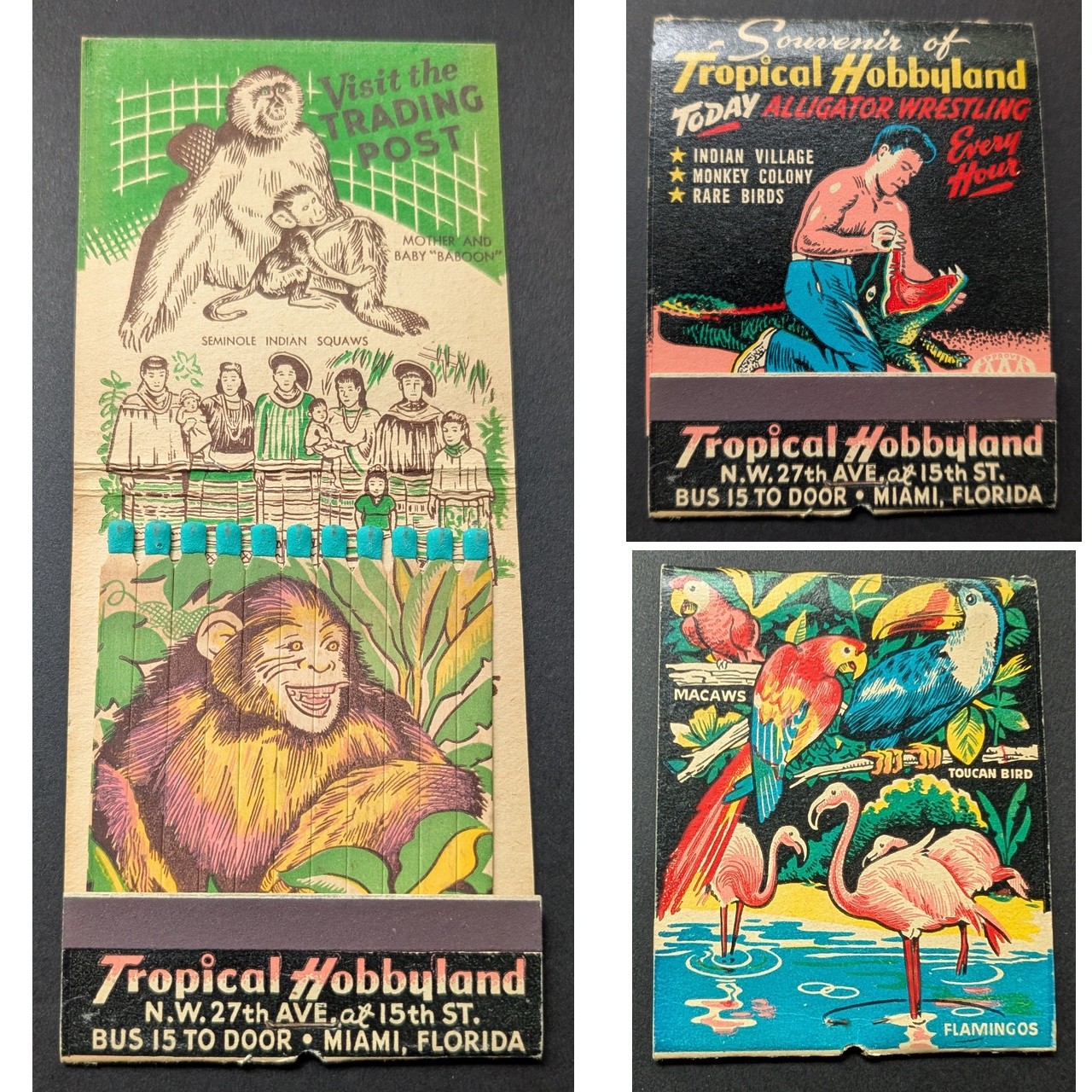 Giant Feature Matchbook Tropical Hobbyland Miami FL