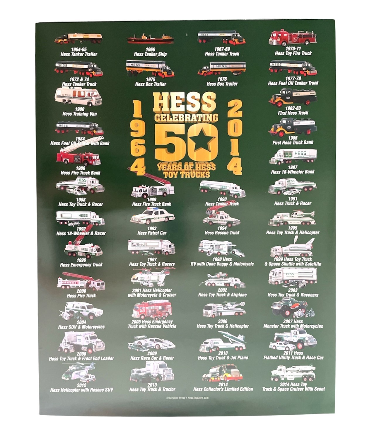 2014 Hess Toy Trucks 50 Years 1964-2014 Poster, New, Lot of 4 2014 Hess Toy Trucks 50 Years 1964-2014 Poster, New, Lot of 4