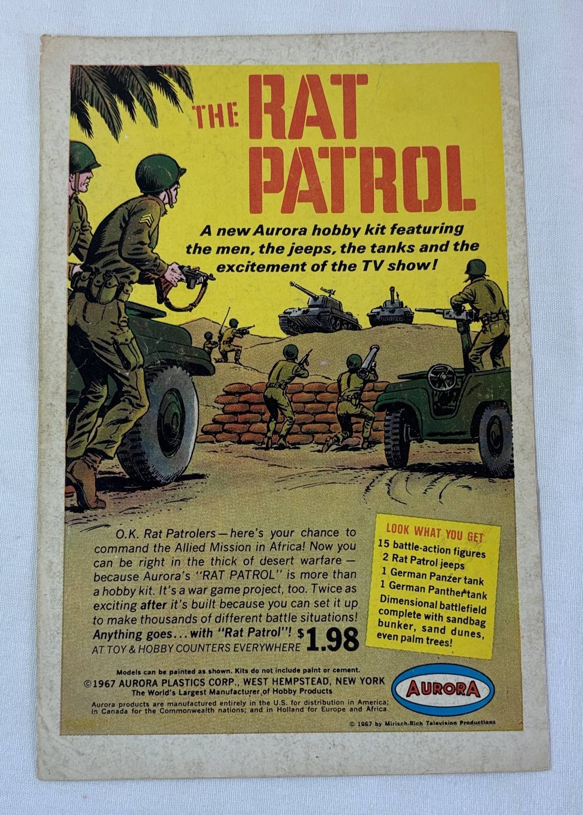 1967 Aurora model kit ad ~ THE RAT PATROL tv show