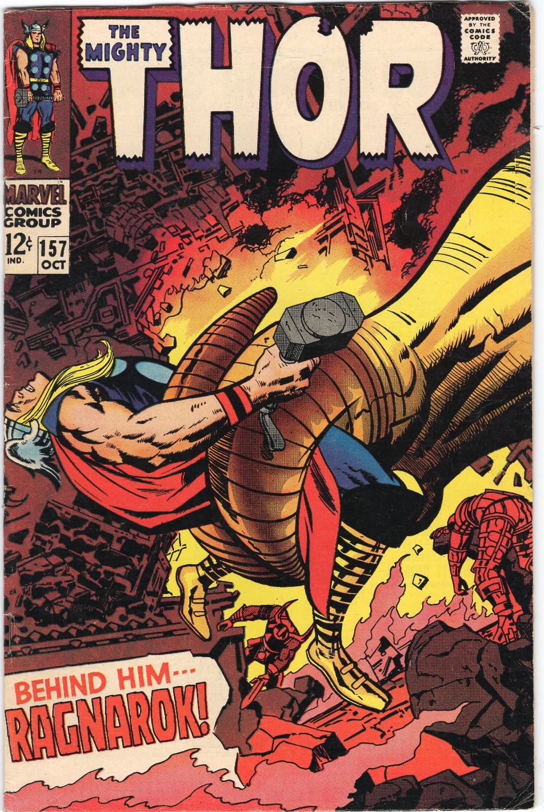 Thor 157 1968 Marvel Comics F- 5.5 Loki Odin Mangog Karnilla Warriors Three