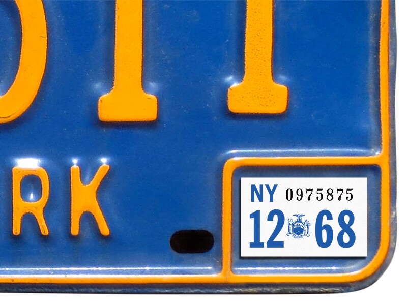 1968 New York Registration, License Plate Sticker, YOM, NY, Tag, DMV 1968 New York Registration, License Plate Sticker, YOM, NY, Tag, DMV