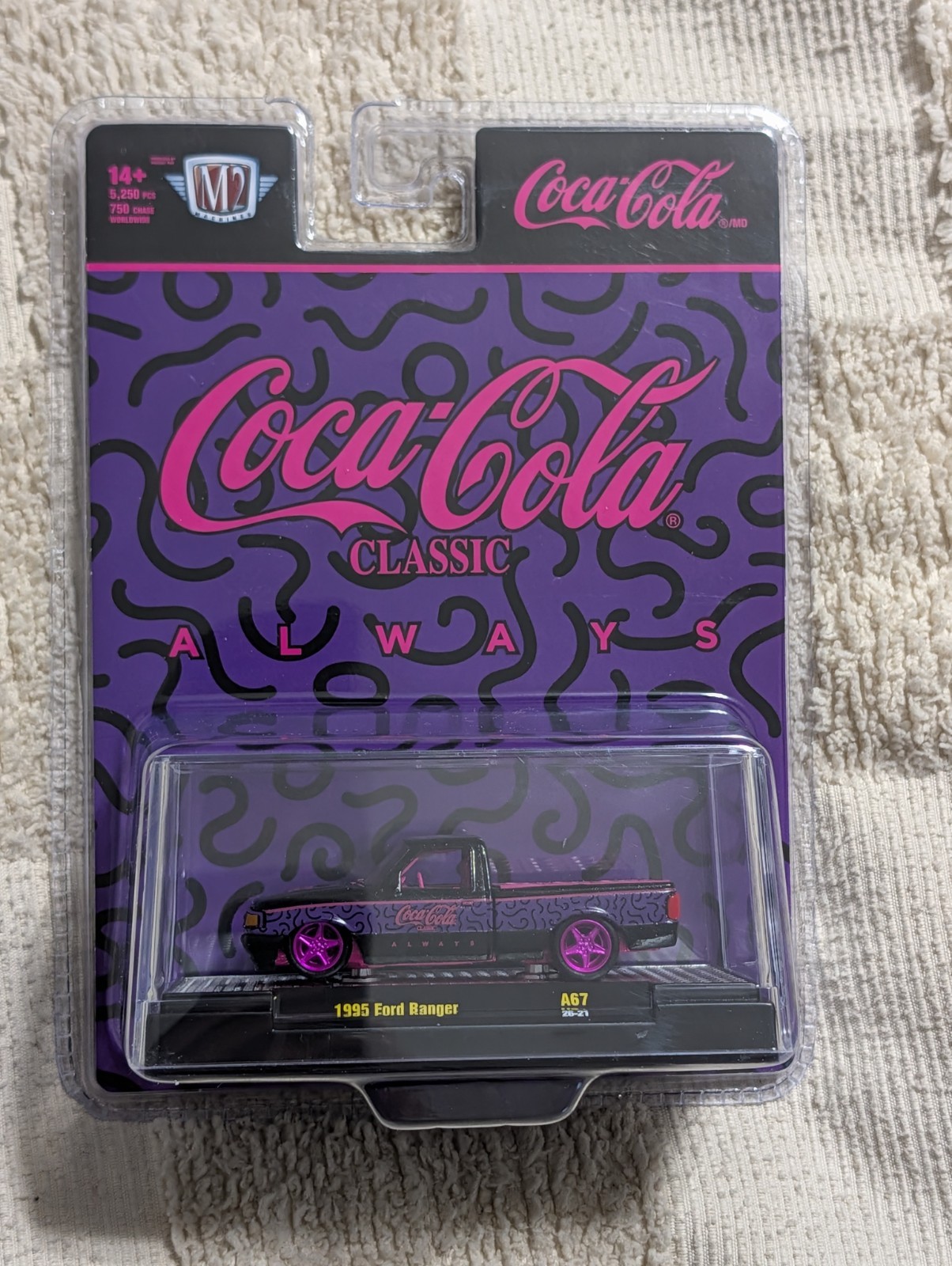 CHASE M2 Coca-Cola Classic Always 1995 Ford Ranger Diecast Truck Purple/Pink