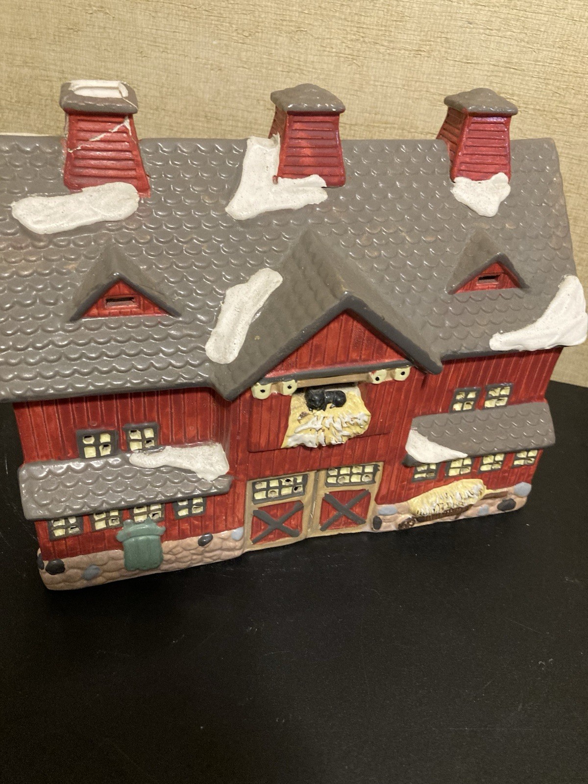 Damaged Department 56 Christmas 1987 Snow Village Red Barn Snowvillage Broken