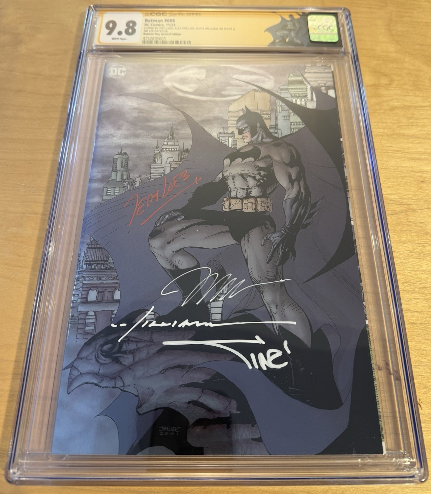 Batman #608 Batman Day Special Edition CGC 9.8 SS Jim Lee Variant Quad Signed