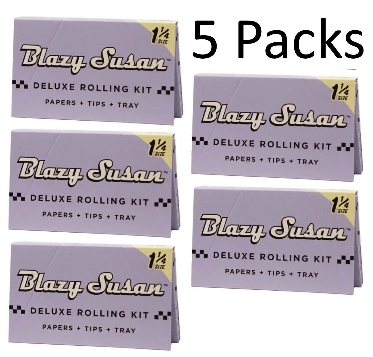 5x Blazy Susan Delux Rolling Kit - Papers + Tips + Tray (Purple) 1 1/4