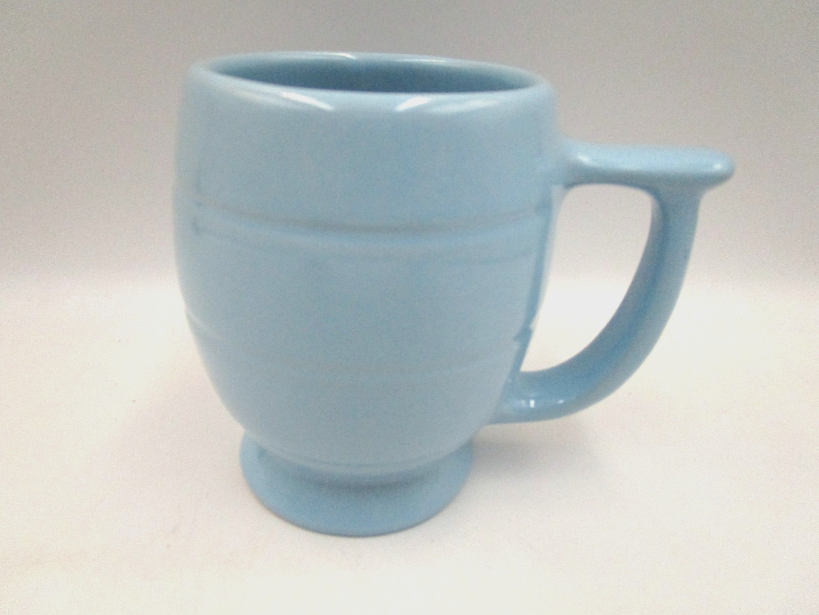 FRANKOMA POTTERY PLAINSMAN BARREL LIGHT BLUE C2 COFFEE MUG
