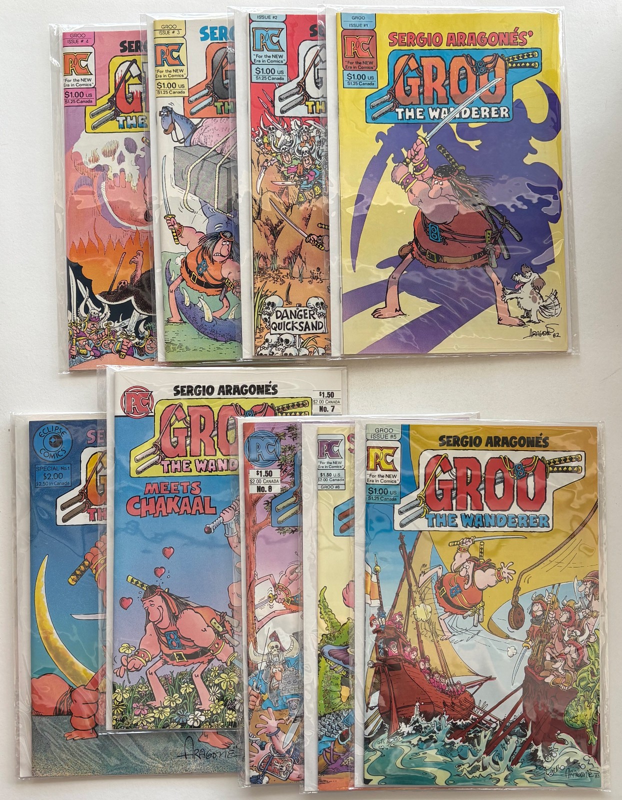 Groo the Wanderer #1-8 Pacific 1982 Set + Epic Special Sergio Aragones VF+ to NM Groo the Wanderer #1-8 Pacific 1982 Set + Epic Special Sergio Aragones VF+ to NM