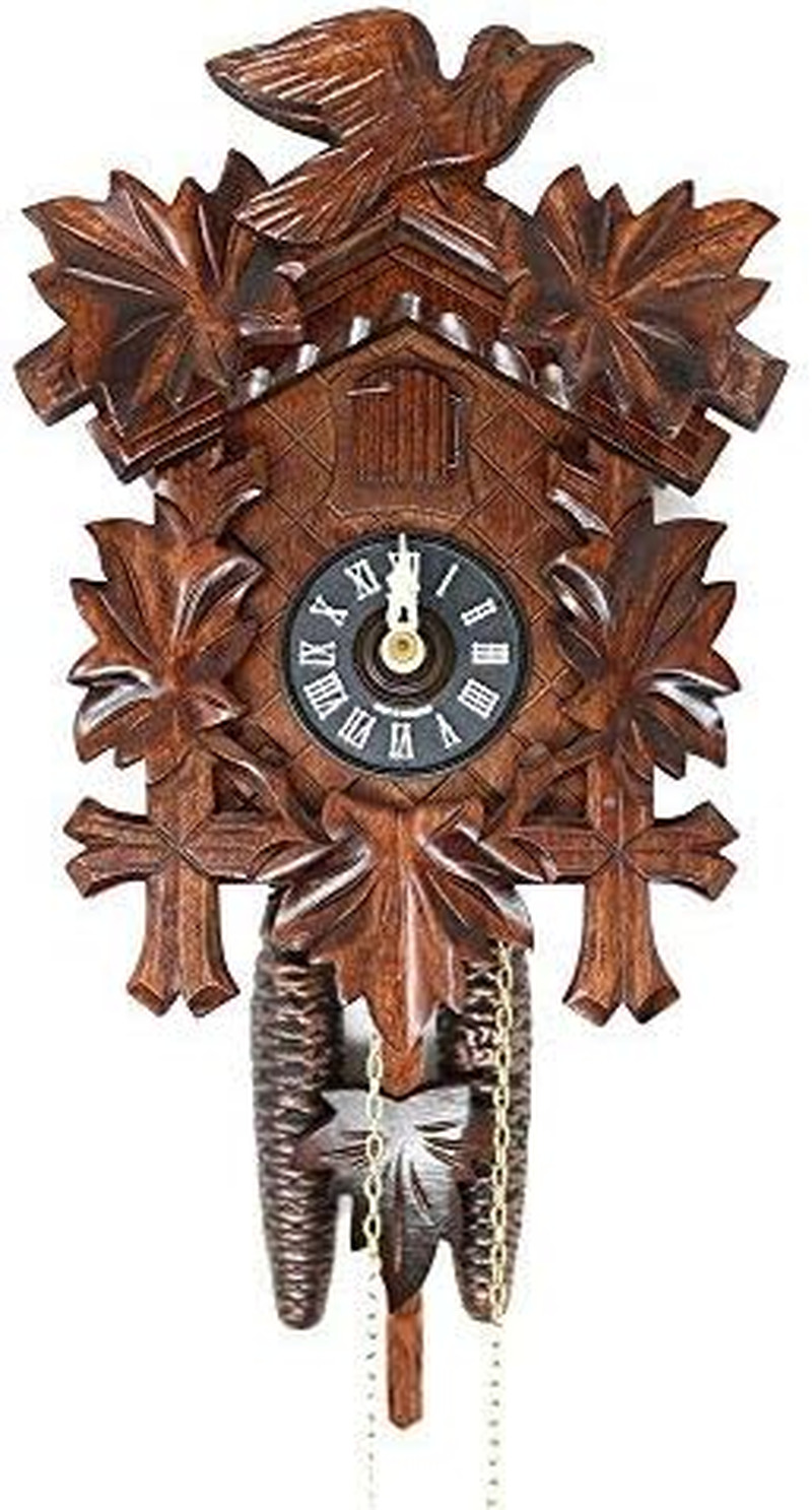 BIRD and LEAF Model 1200 Brown Forest Mechanical Cuckoo Clock, Linden Wood with