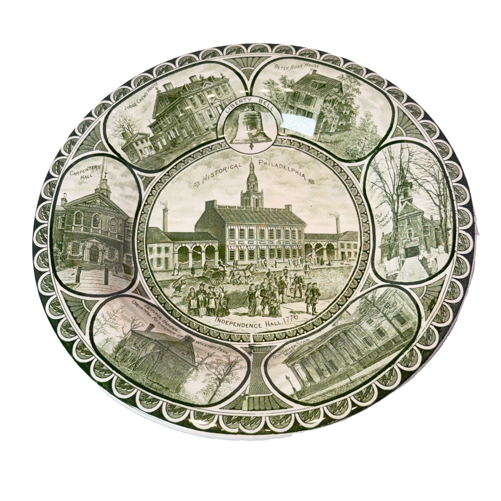 PHILADELPHIA Pennsylvania PA Antique B&D HISTORICAL POTTERY Souvenir PLATE