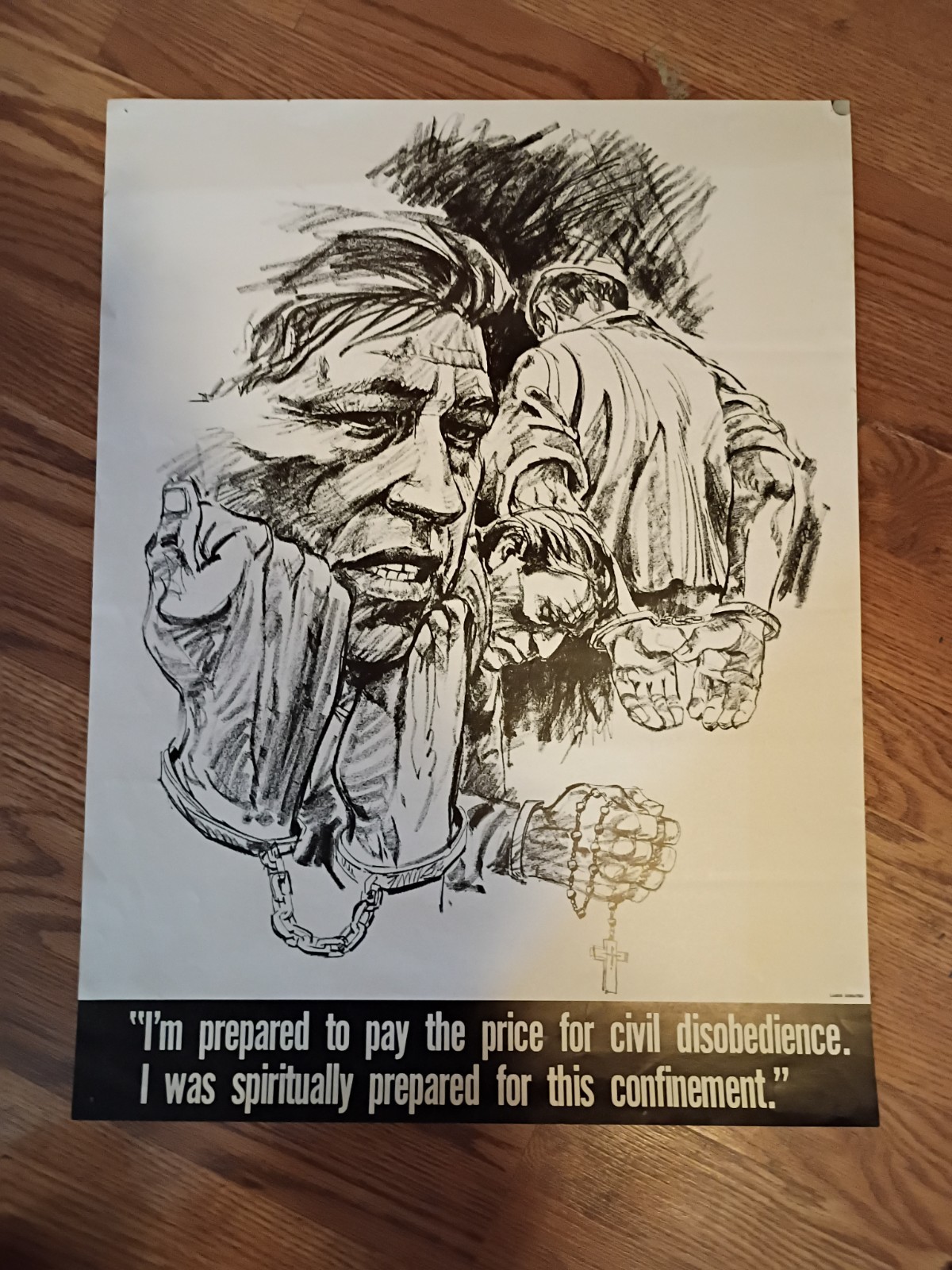 Ceaser Chavez UFW 1970 Poster From Bay Area 