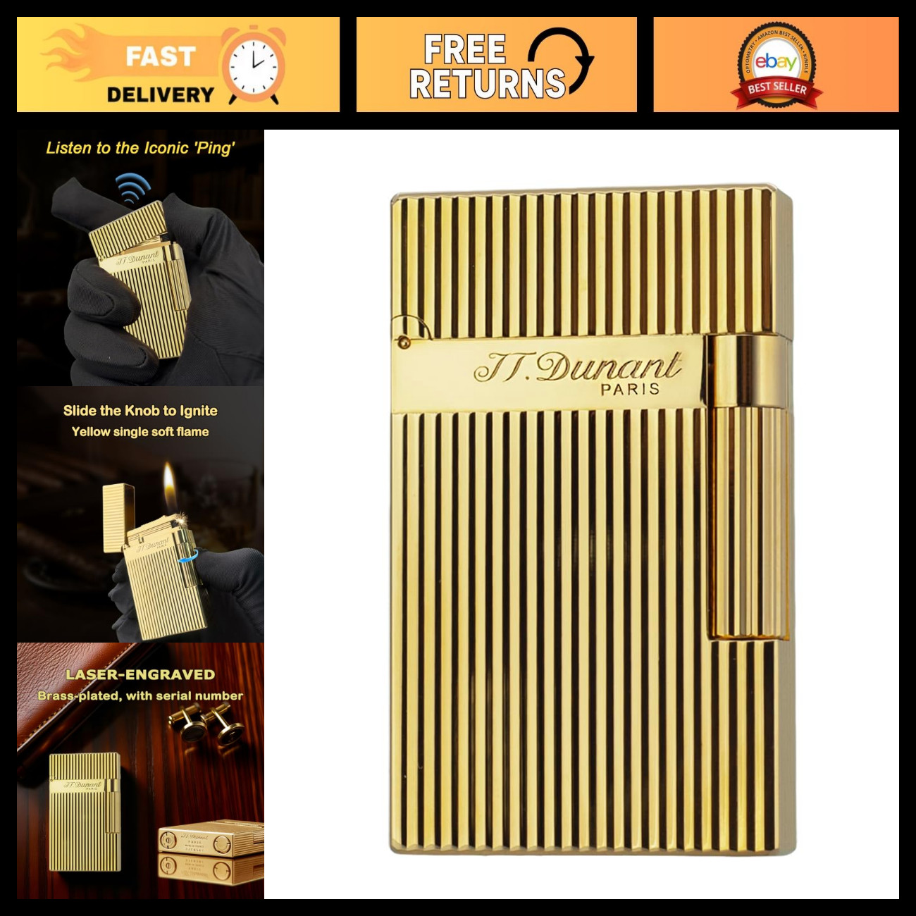 Classic Brass Lighter with Iconic \