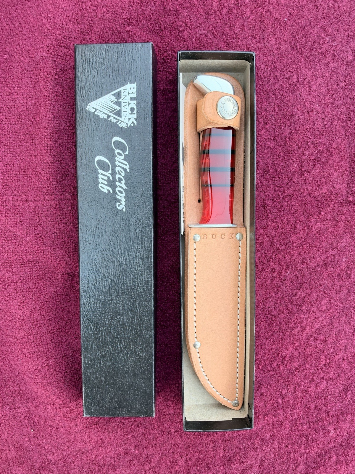 Buck 105CA Pathfinder 1998 Collectors Club 10th Anniversary Red Lucite 1 of 200