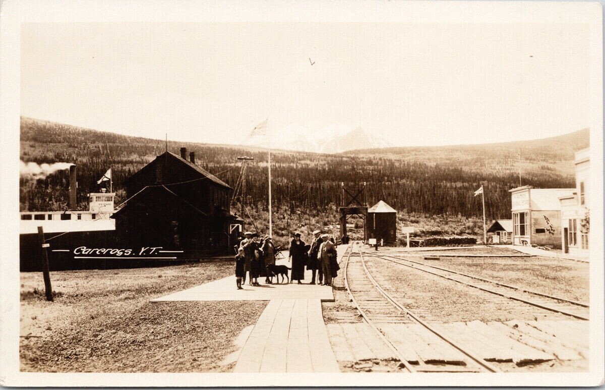 Carcross Yukon \'Steamer Tutshi\' Railway General Store Unused RPPC Postcard E78