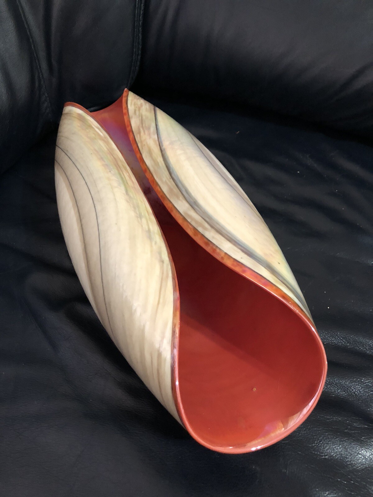 MURANO GLASS VETRO ARTISTICO CARTOCCIO COLLECTION ROLLED CENTERPIECE BOWL ITALY MURANO GLASS VETRO ARTISTICO CARTOCCIO COLLECTION ROLLED CENTERPIECE BOWL ITALY