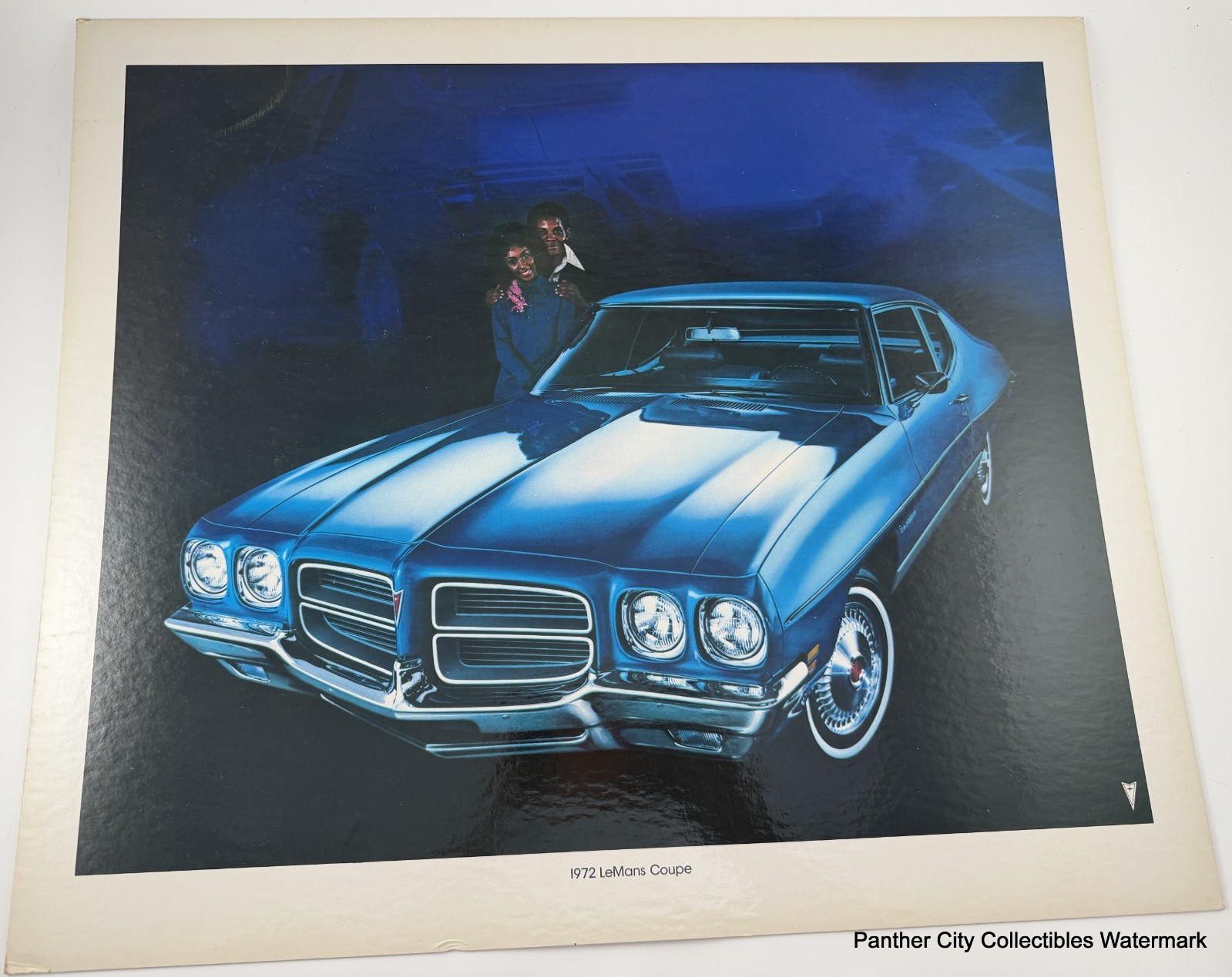 Original Showroom Cardboard Dealer Poster 1972 Pontiac LeMans Coupe