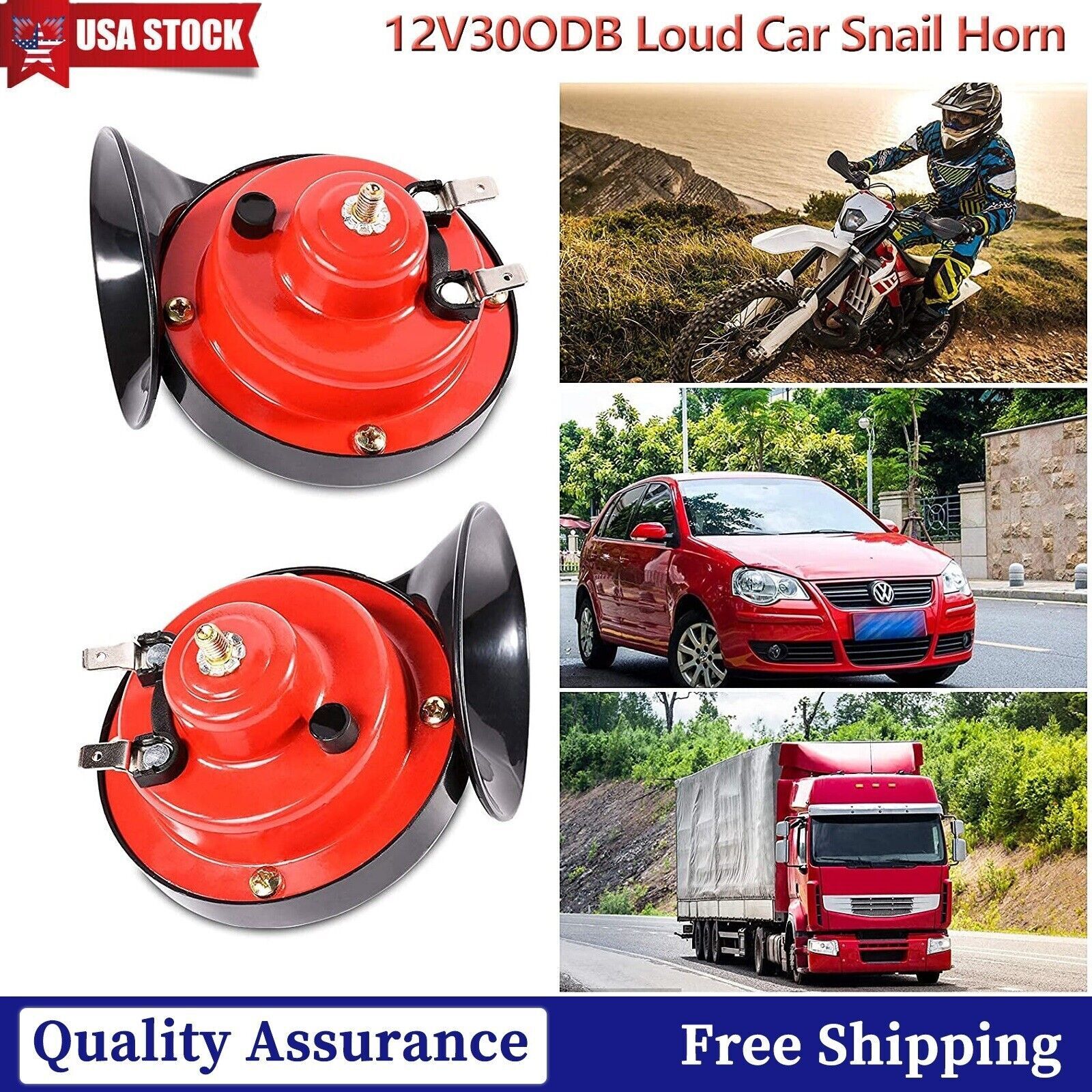 2PC 12V 300DB Super Loud Train Air Horn Waterproof Motorcycle Car Truck SUV 2PC 12V 300DB Super Loud Train Air Horn Waterproof Motorcycle Car Truck SUV