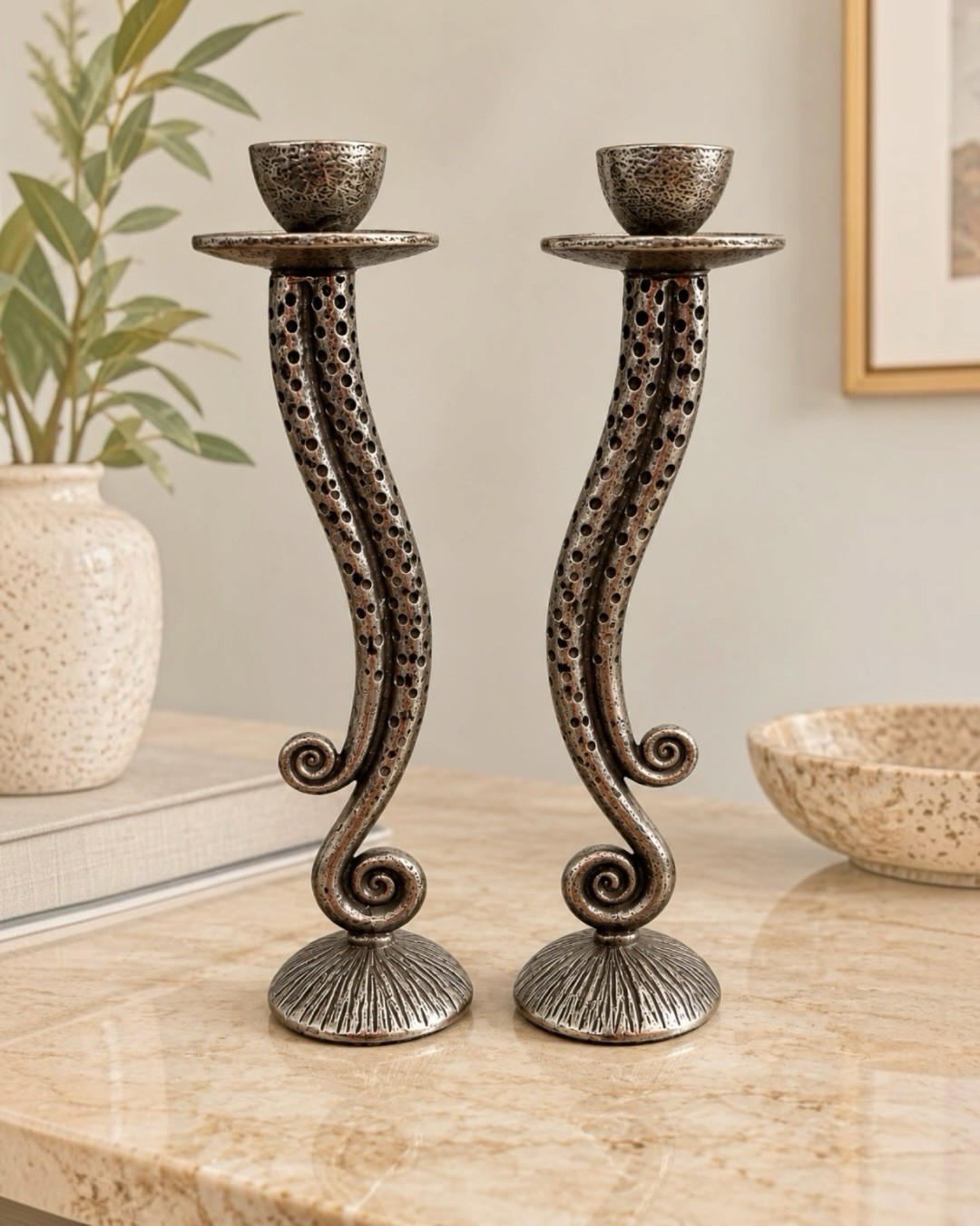 Vintage pewter Candlesticks Set Vintage pewter Candlesticks Set
