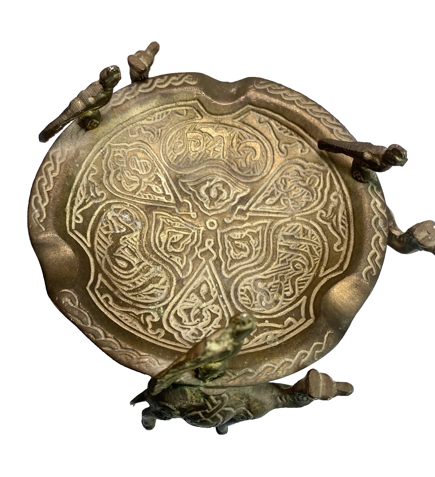 Vintage Brass Camel Trinket Tray Dish Jewelry Pocket Change Mid Century Ashtray