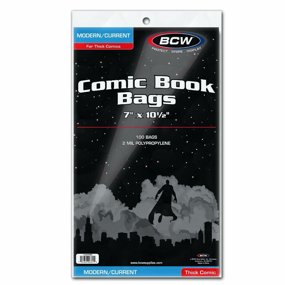 100 - BCW Current Modern Thick 2-Mil Polypropylene Comic Book Bags