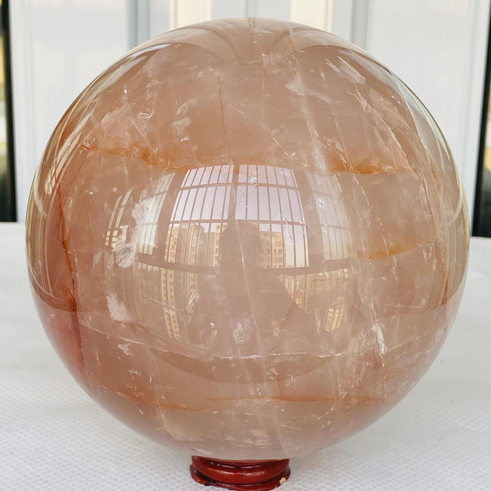 4040g Natural red gum flower ball quartz crystal energy reiki healing