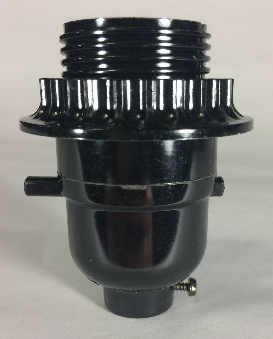 New Phenolic Bakelite On/Off Push-Thru Lamp Socket With Threaded Shell & Ring 83
