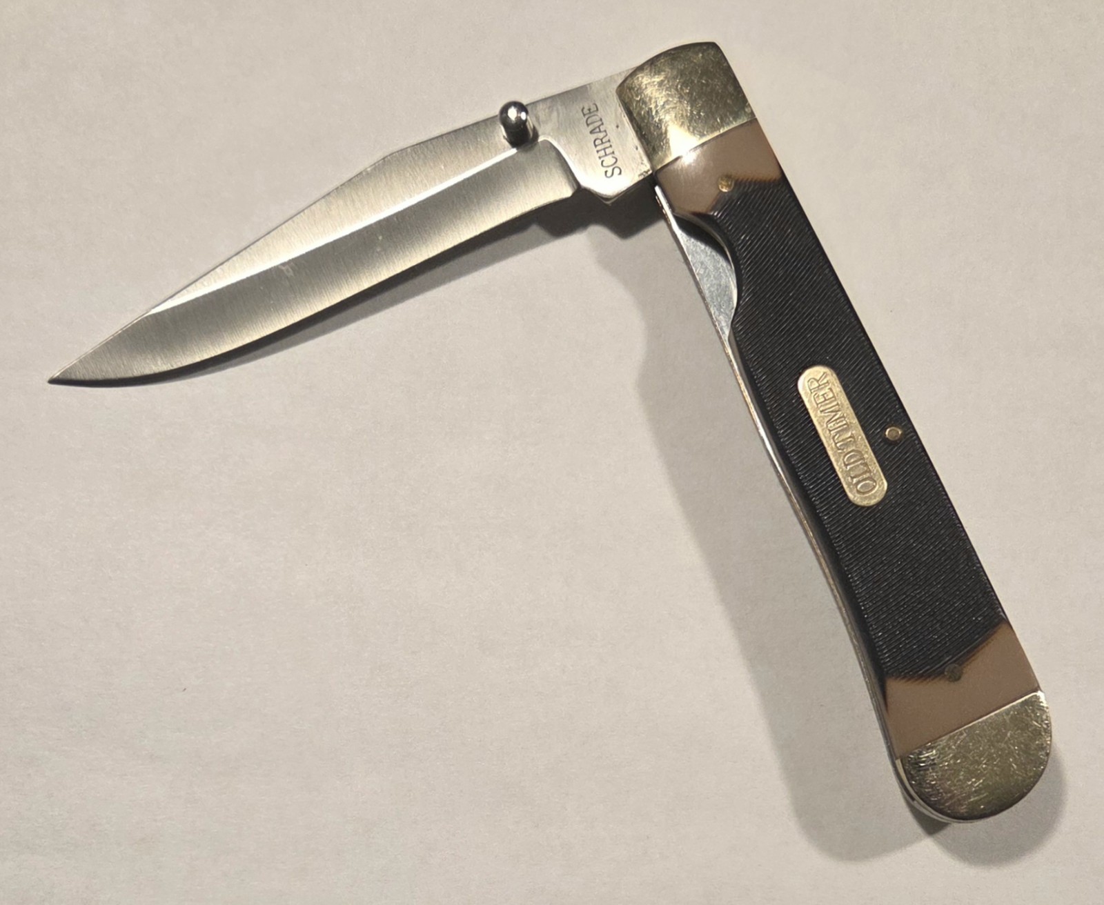 VINTAGE OLD TIMER SCHRADE 2940T USA SINGLE BLADE LOCKBACK Knife Brown Great Cond