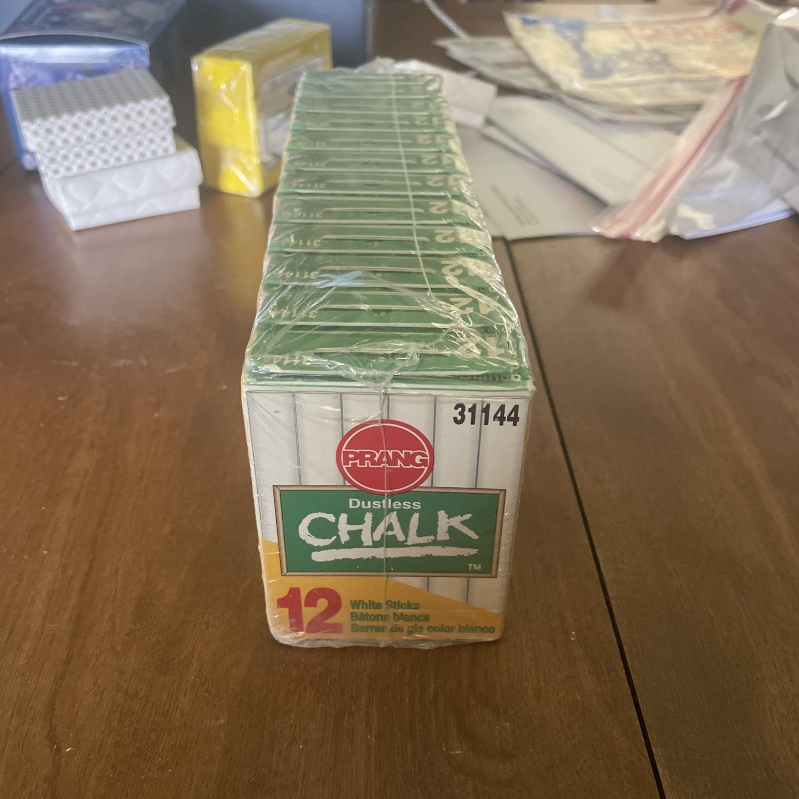 VINTAGE Prang Hygieia Yellow 31144 Dustless Board Chalk NOS 12 Boxes/ 144 Pieces
