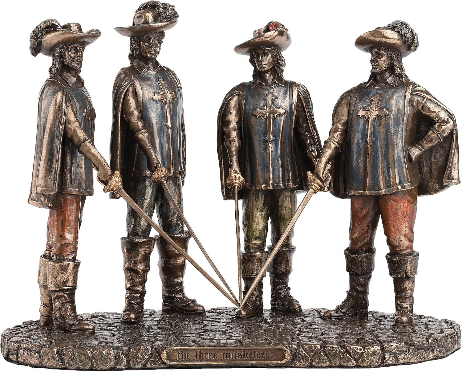 7 7/8 Inch the Musketeers and D\'Artagnan All for One One for All Cold Cast Resin
