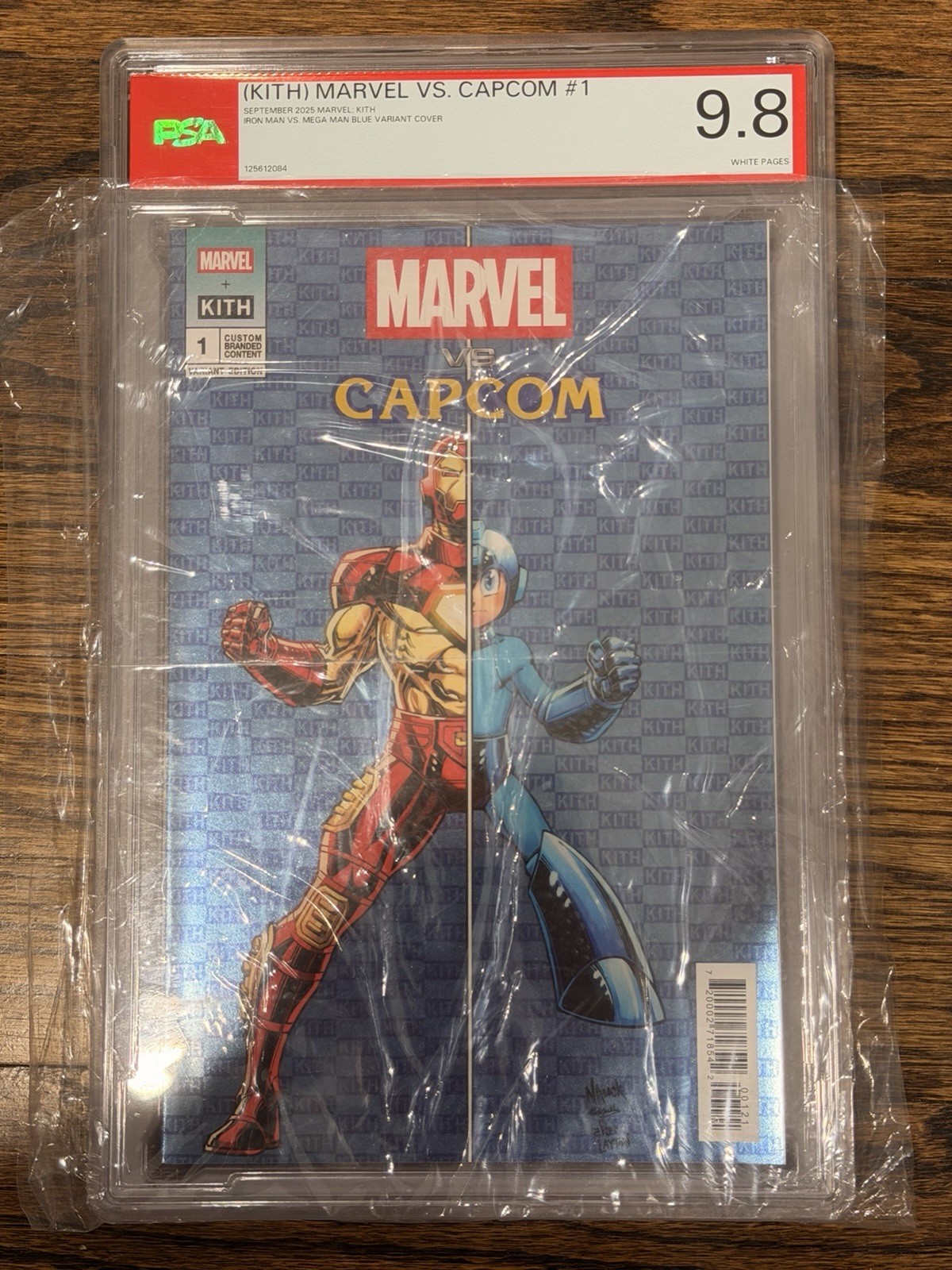 Kith Marvel Vs Capcom Iron Man Vs Mega Man Comic Book Blue Variant PSA 9.8