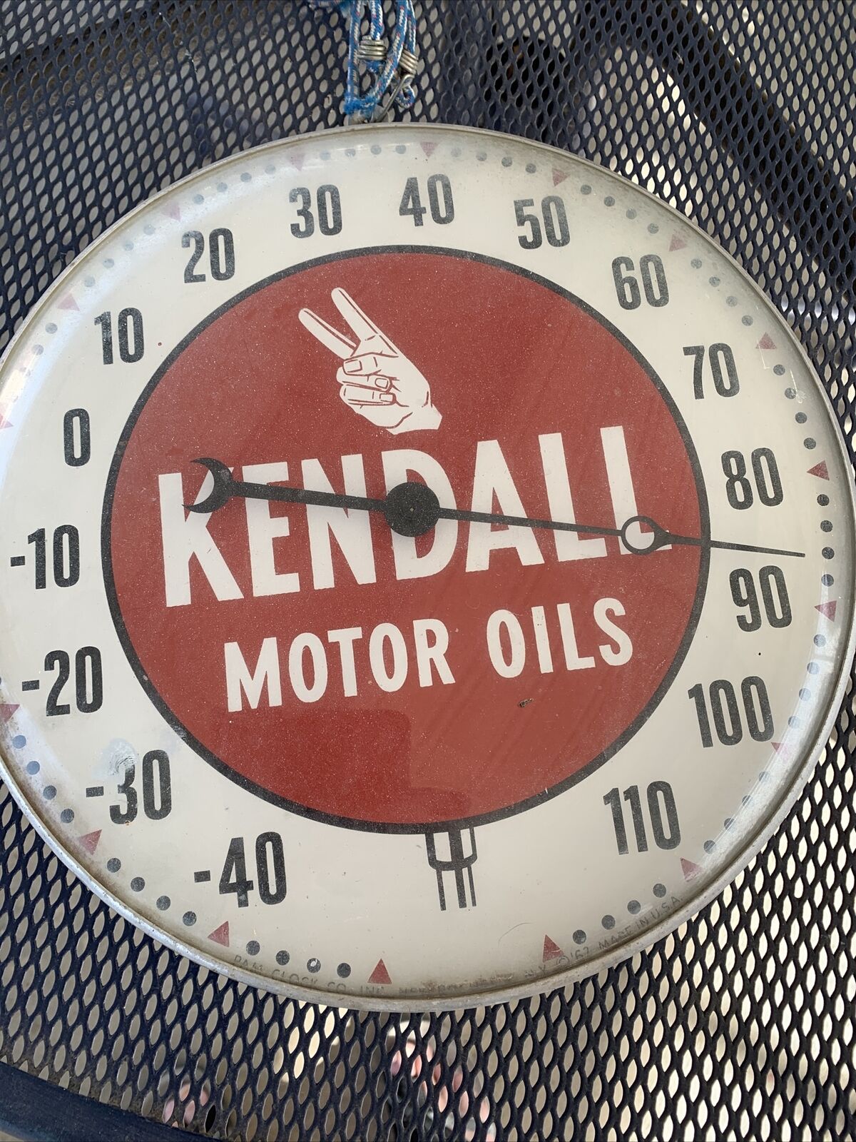 vintage Kendall motor oil thermometer