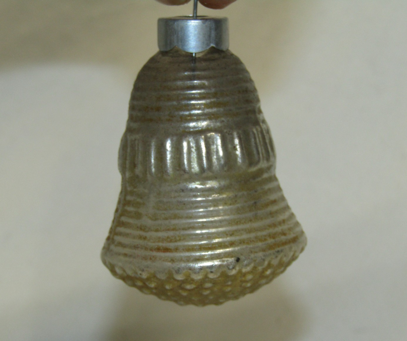 USA Antique Gold Glass Bumpy Bell Vintage Christmas Ornament 1950\'s