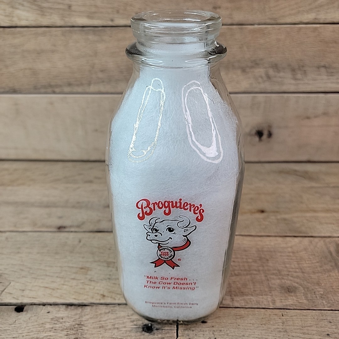 Broguiere's Dairy Milk Bottle Montebello California 32 Oz