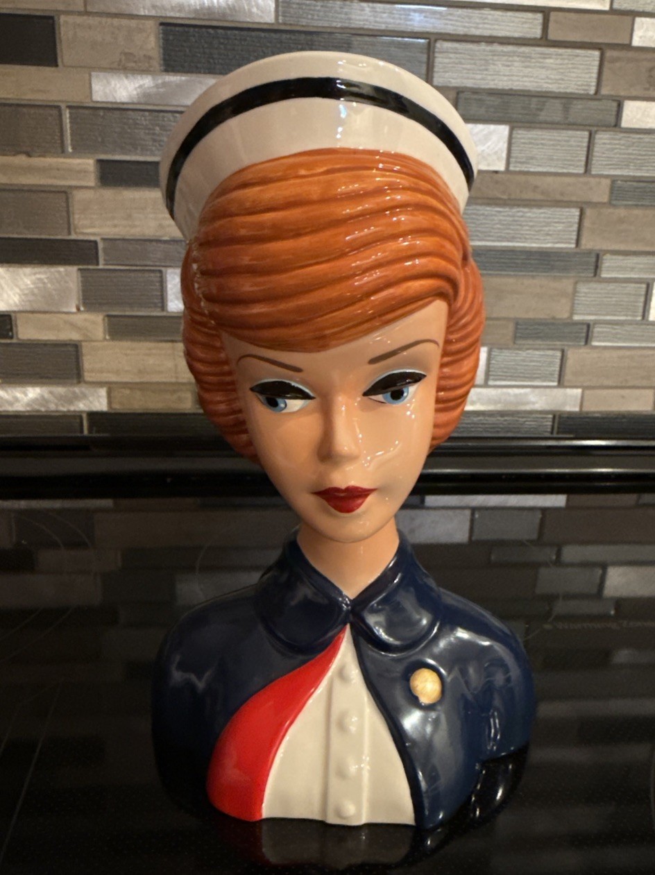 Vintage 1994 From Barbie with Love 1994 Nurse Lady Head Vase A-15 Vintage 1994 From Barbie with Love 1994 Nurse Lady Head Vase A-15