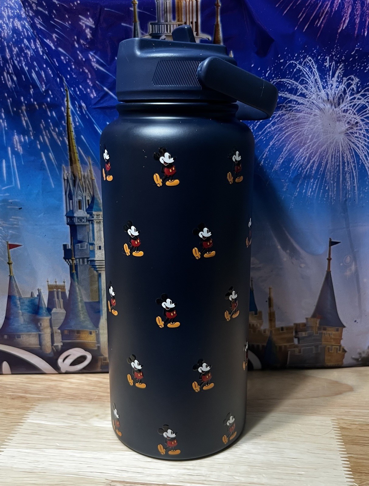 Disney Parks 2026 Mickey Mouse Blue 34oz Water Bottle Tumbler NEW